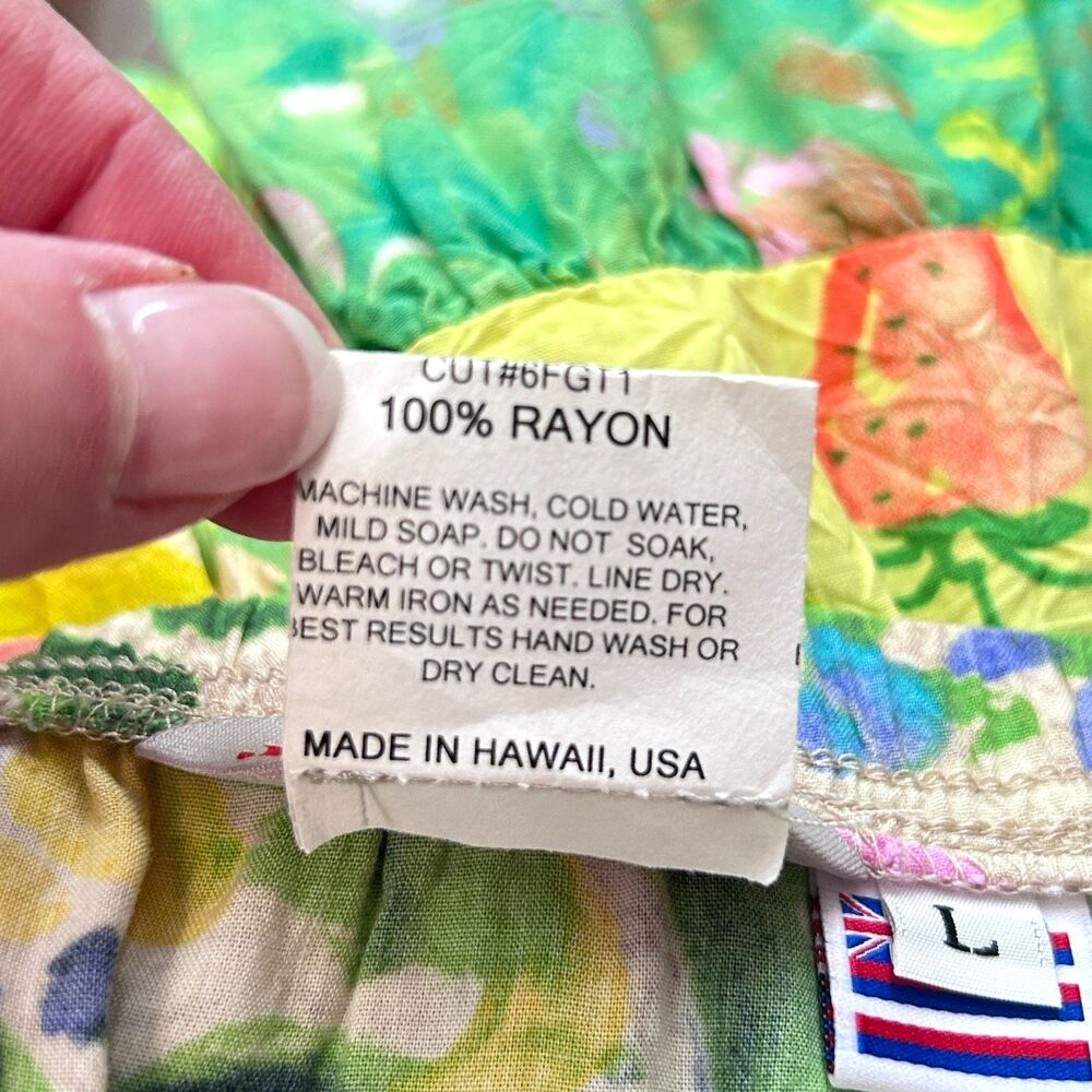 Jams World Hattie Skirt L Flower Kiss Print Lime Green Pink Aqua Yellow FUN - Picture 7 of 8